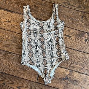 Snake print body suit